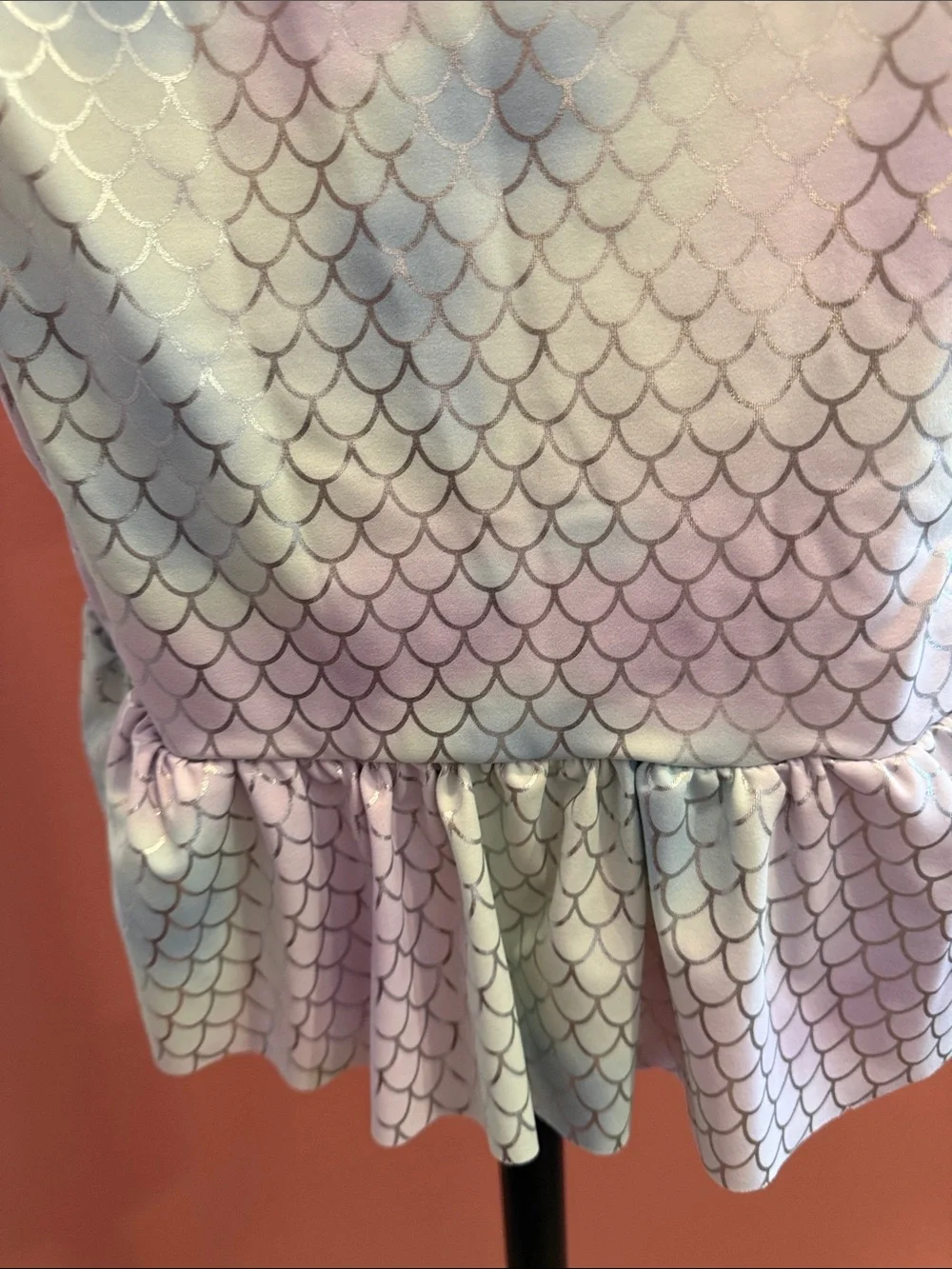 Janie and Jack Pastel Mermaid Scale One-Piece Swimsuit with tail cover up bottom